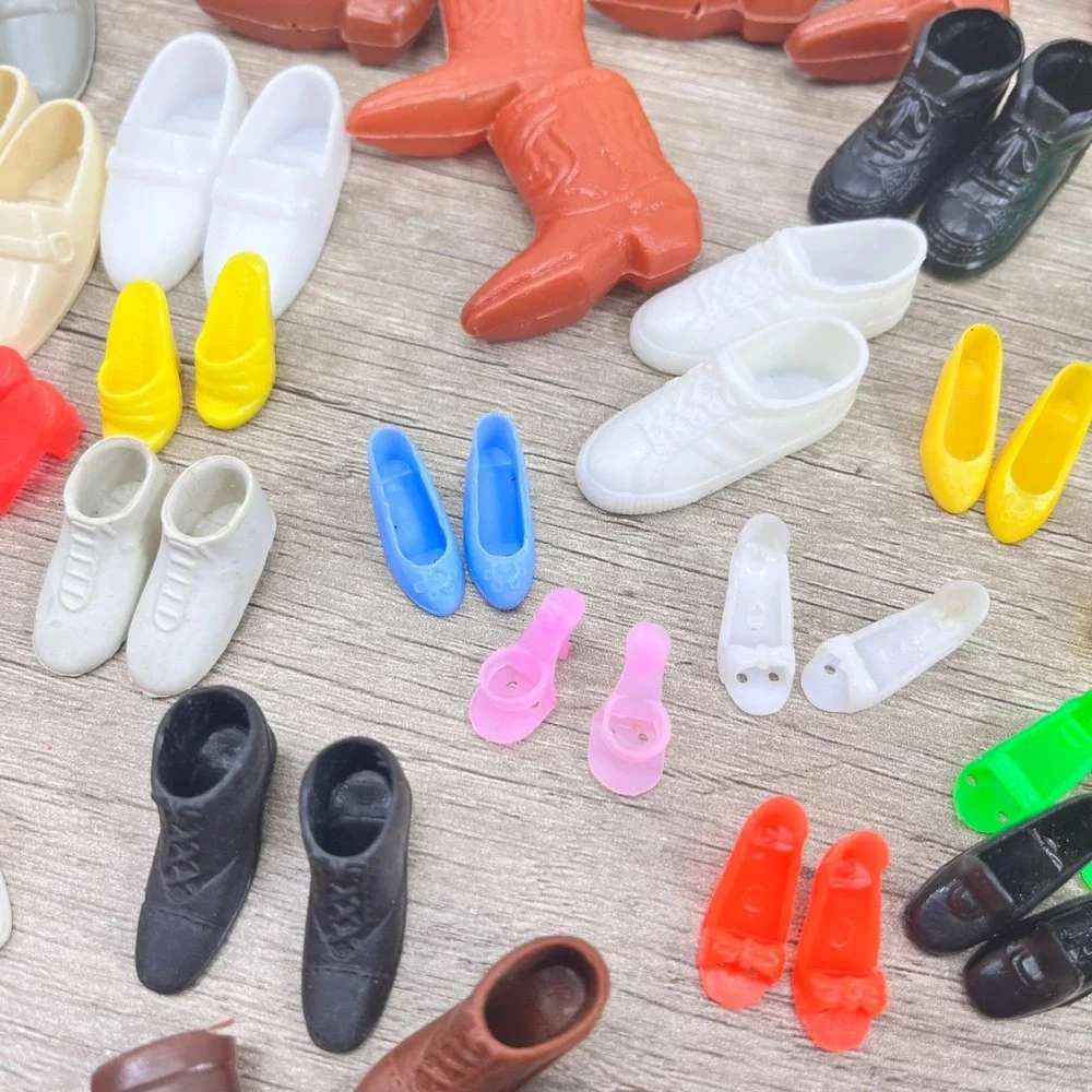 Vintage Barbie Shoes, Boots, heels, Ken, Skipper, Francie‎ in storage boxes